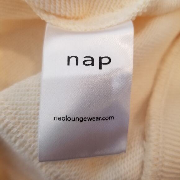 Nap Loungewear Women's Cream Mock Neck Drawstring Hem Sweatshirt Size Large - Picture 8 of 9